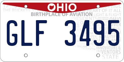OH license plate GLF3495