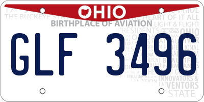 OH license plate GLF3496