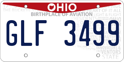 OH license plate GLF3499