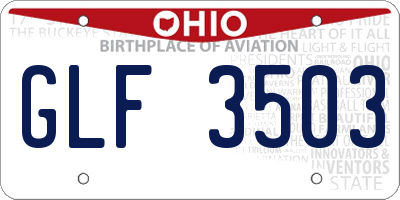 OH license plate GLF3503