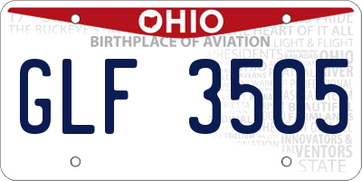 OH license plate GLF3505
