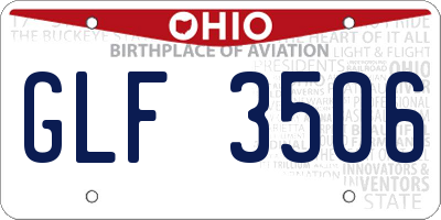 OH license plate GLF3506