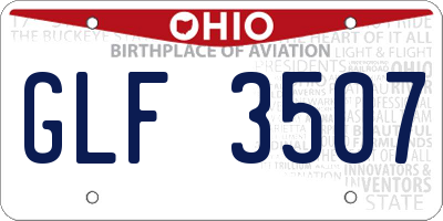 OH license plate GLF3507