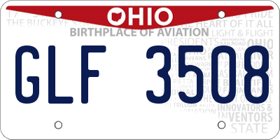 OH license plate GLF3508
