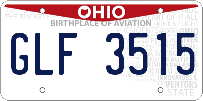 OH license plate GLF3515