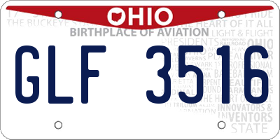 OH license plate GLF3516