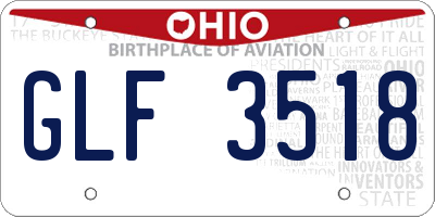 OH license plate GLF3518