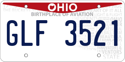 OH license plate GLF3521