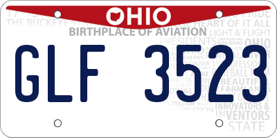 OH license plate GLF3523