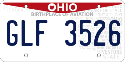 OH license plate GLF3526