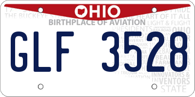 OH license plate GLF3528