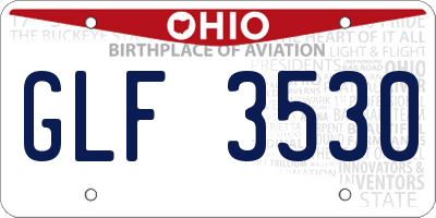 OH license plate GLF3530