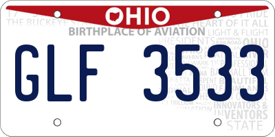 OH license plate GLF3533