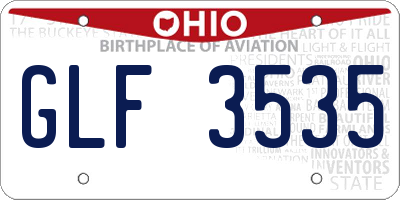 OH license plate GLF3535