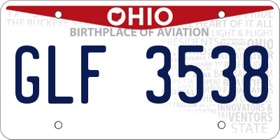 OH license plate GLF3538