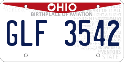 OH license plate GLF3542