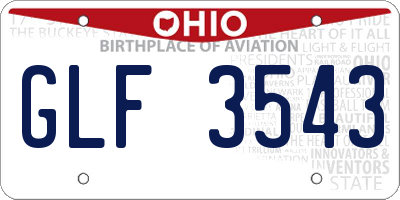 OH license plate GLF3543