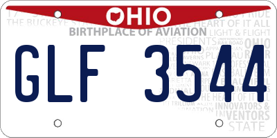 OH license plate GLF3544