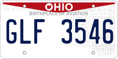 OH license plate GLF3546