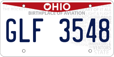 OH license plate GLF3548