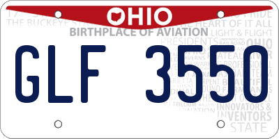 OH license plate GLF3550