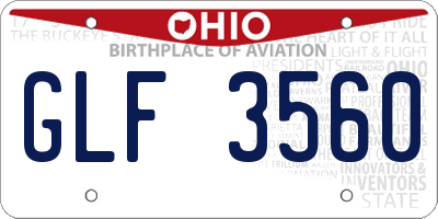 OH license plate GLF3560