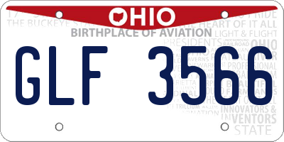 OH license plate GLF3566