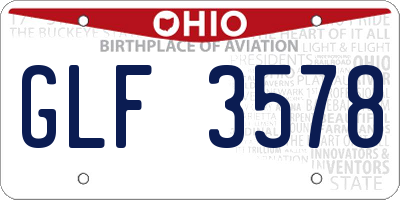 OH license plate GLF3578