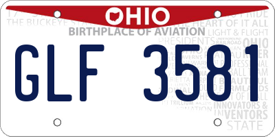 OH license plate GLF3581