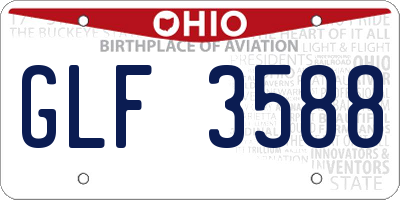 OH license plate GLF3588