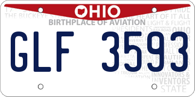 OH license plate GLF3593