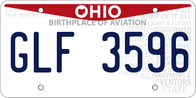 OH license plate GLF3596