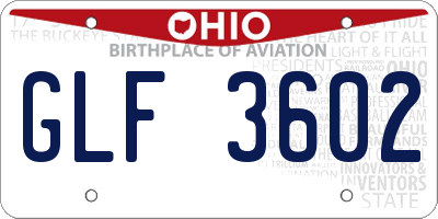 OH license plate GLF3602