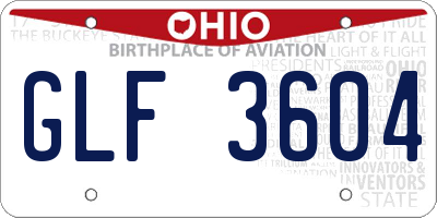 OH license plate GLF3604