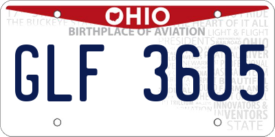OH license plate GLF3605