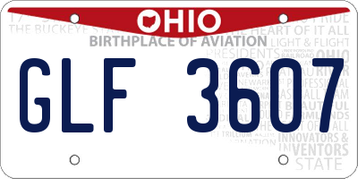 OH license plate GLF3607