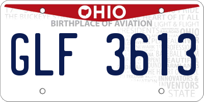 OH license plate GLF3613