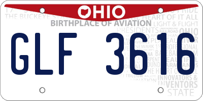 OH license plate GLF3616