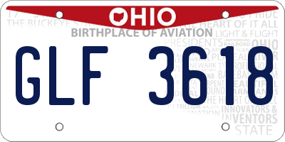 OH license plate GLF3618