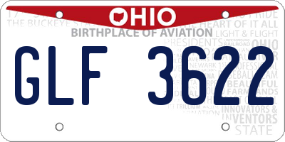 OH license plate GLF3622