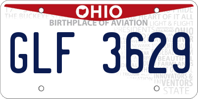 OH license plate GLF3629