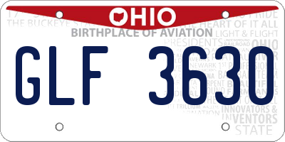 OH license plate GLF3630