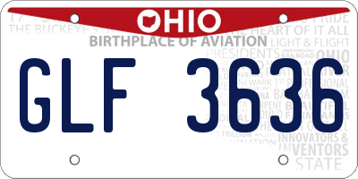 OH license plate GLF3636