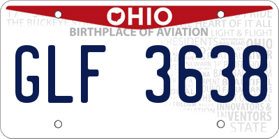 OH license plate GLF3638