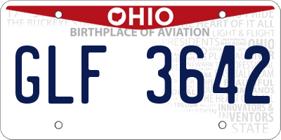 OH license plate GLF3642