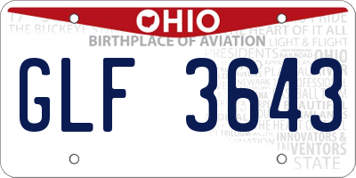 OH license plate GLF3643