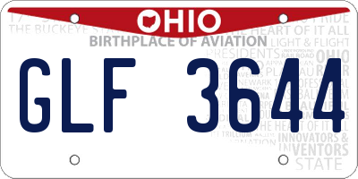 OH license plate GLF3644