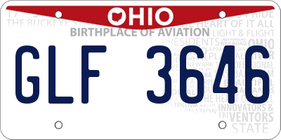 OH license plate GLF3646