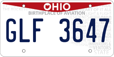 OH license plate GLF3647