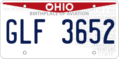 OH license plate GLF3652